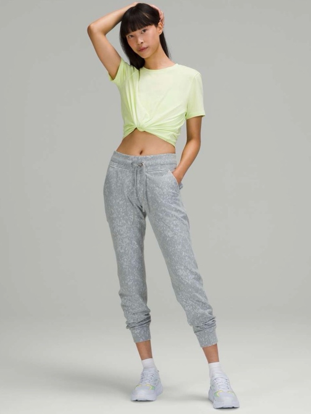 Lululemon Ready to Rulu Jogger Jacquard Grey Size 8 Comfy Activewear Loungewear